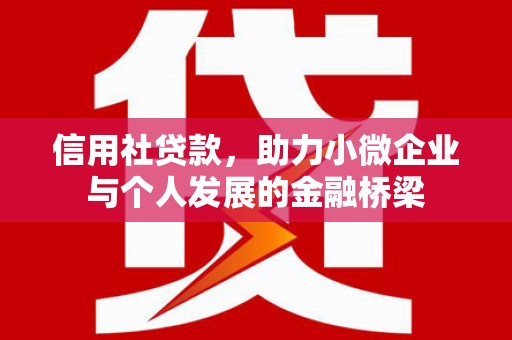 湘西信用社贷款，助力小微企业与个人发展的金融桥梁