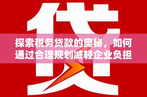 湘西探索税务贷款的奥秘，如何通过合理规划减轻企业负担