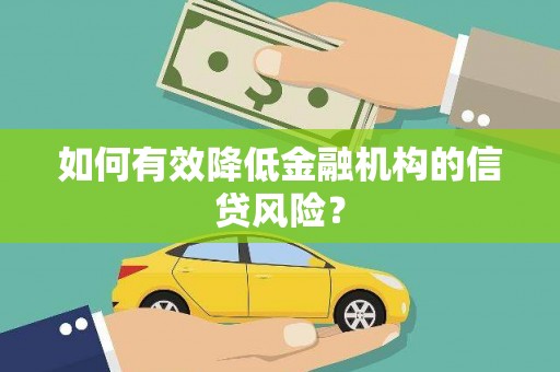 湘西如何有效降低金融机构的信贷风险？