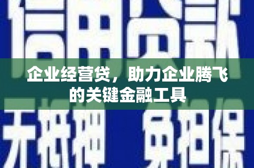 湘西企业经营贷，助力企业腾飞的关键金融工具