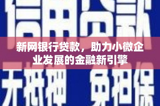 湘西新网银行贷款，助力小微企业发展的金融新引擎