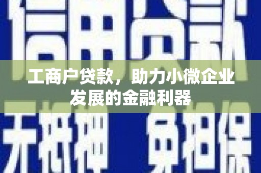 湘西工商户贷款，助力小微企业发展的金融利器