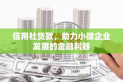 湘西信用社贷款，助力小微企业发展的金融利器